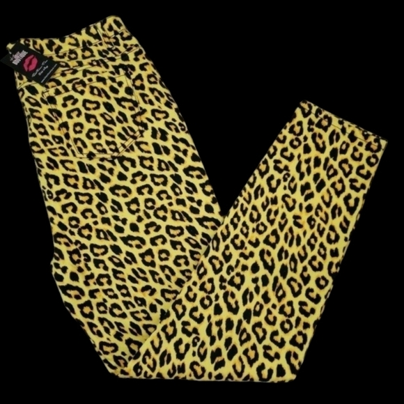American Bazi ~Woman Plus Sz.3X~Yellow/Black Animal Print Pants Cotton Blend NWT - Picture 6 of 11
